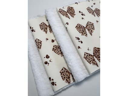 DIY set na čiapku a nákrčník - Mašle mocha