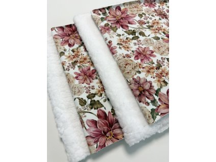 DIY set na čiapku a nákrčník - Mix kvetov