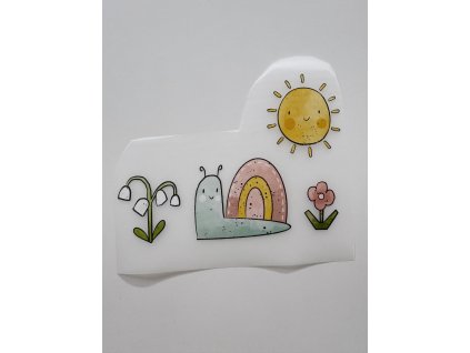 Nažehlovačka - Slimák, slnko a kvietky