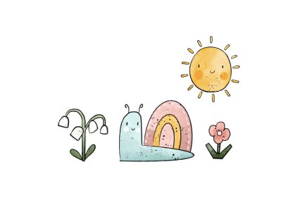 Nažehlovačka - Šnek, slunce a kvítky