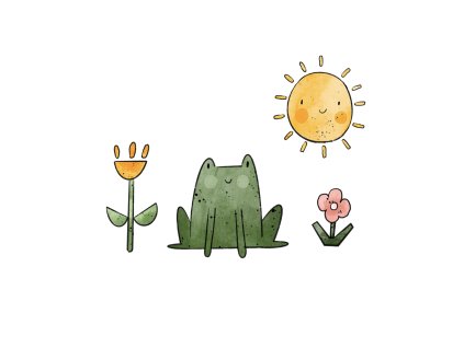 Nažehlovačka - Žabka, slnko a kvietky