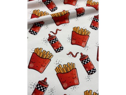 Hladký úplet - Hranolky s kečupom