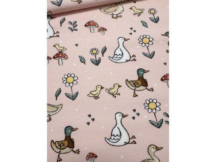 Rebrovaný úplet - Kačičky na lúke