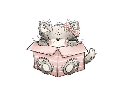 Nažehlovačka - Mačiatko v krabici