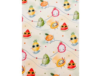 Rebrovaný úplet - Letné ovocie