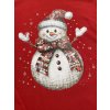 Dámské tričko - Sněhulák (bílé a červené)