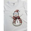 Dámske tričko - Snehuliak (biele a červené)