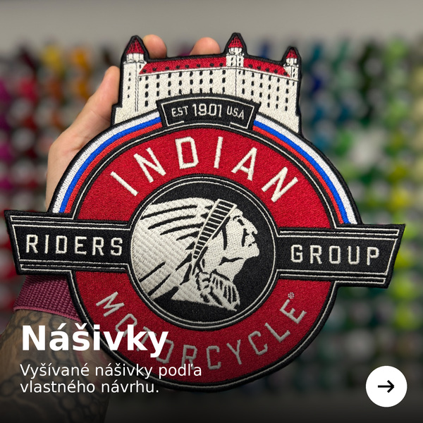 Vyšívaná nášivka Indian Motorcycle na mieru