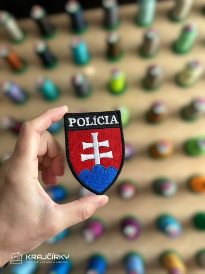 Slovenský znak s nápisom POLÍCIA - farebné - 9,5x6,5cm