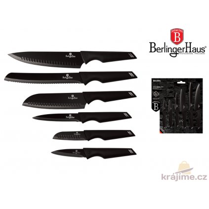 BERLINGERHAUS Sada nožů s nepřilnavým povrchem 6 ks Black Professional Line