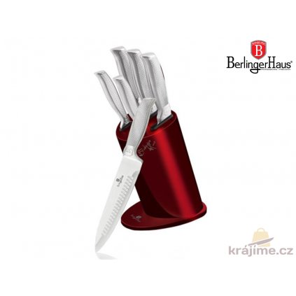 Sada nožů Berlingerhaus ve stojanu nerez Burgundy Metallic Line 6 ks Kikoza Collection BH 2273