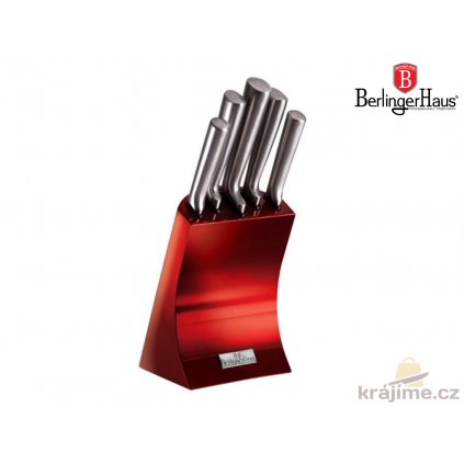 Sada nožů Berlingerhaus ve stojanu nerez 6 ks Burgundy Metallic Line