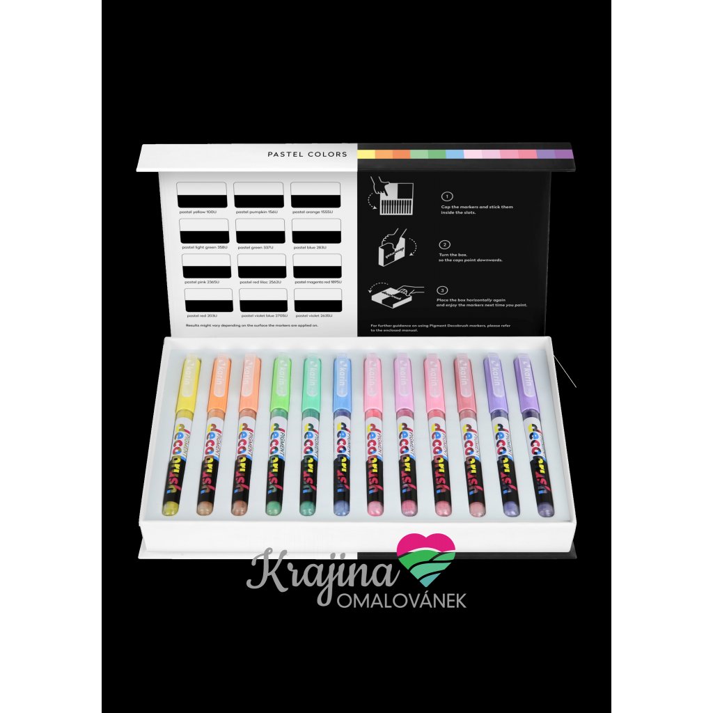 Karin Pigment DecoBrush 12 Color Pastel Marker Set