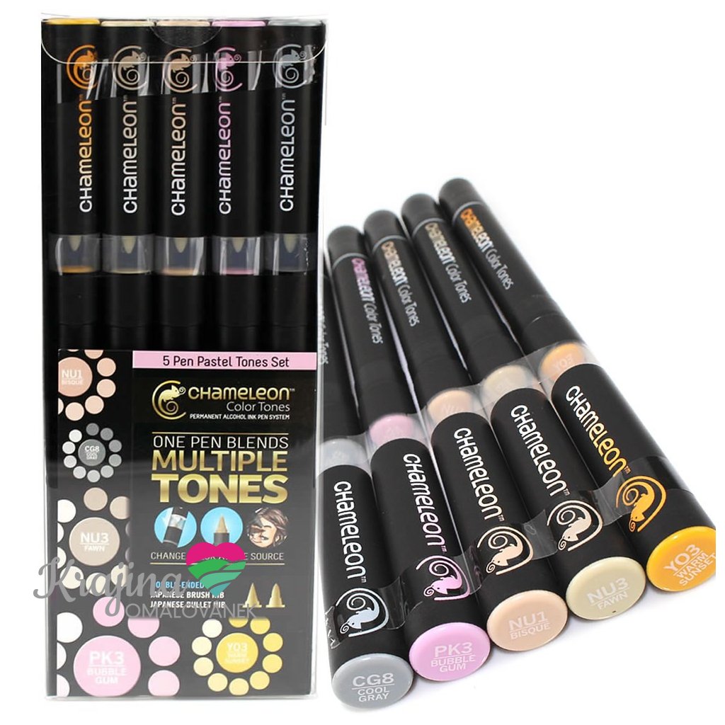 CHAMELEON, CT0501, Color Tones, 5 Pen set, shading markers, 5 pcs, Pastel tones