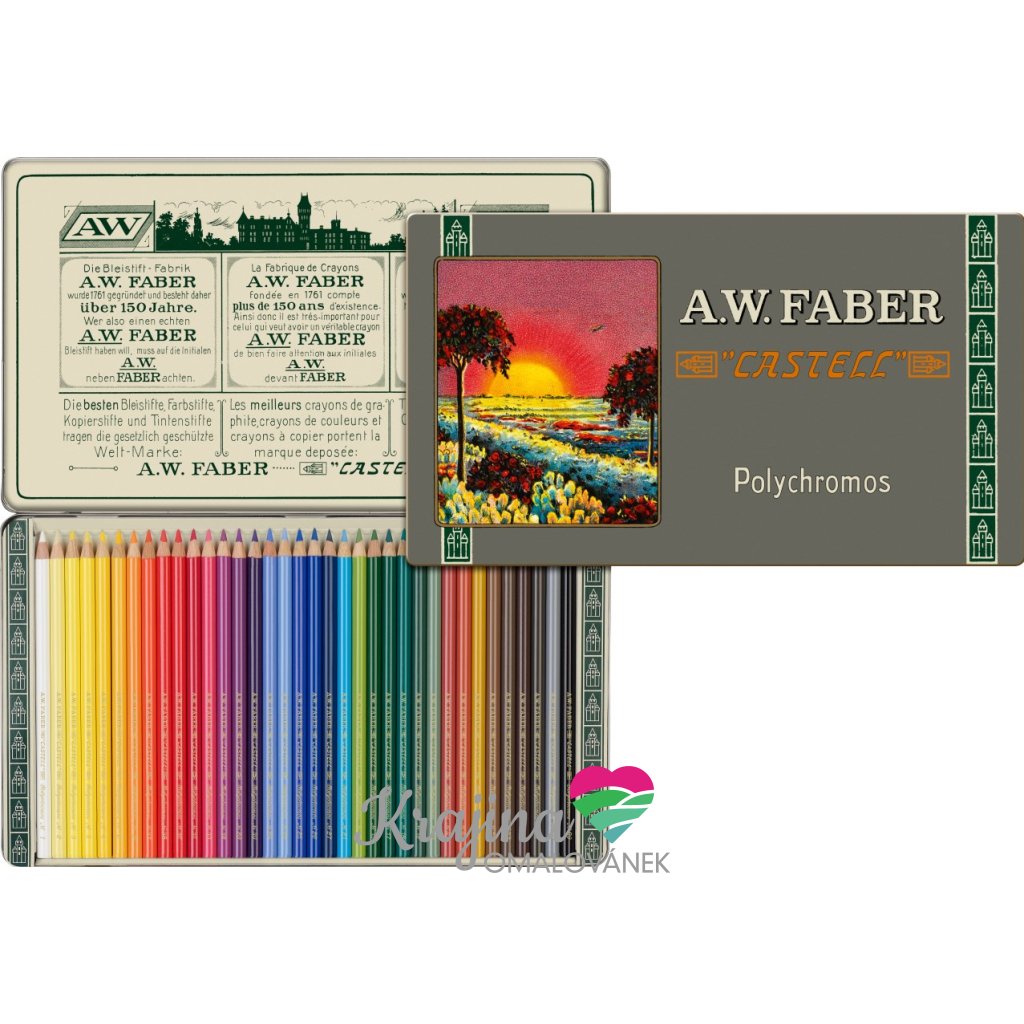 Faber-Castell, 211003, Polychromos, umělecké pastelky nejvyšší kvality, limitovaná edice, retro, 36 ks