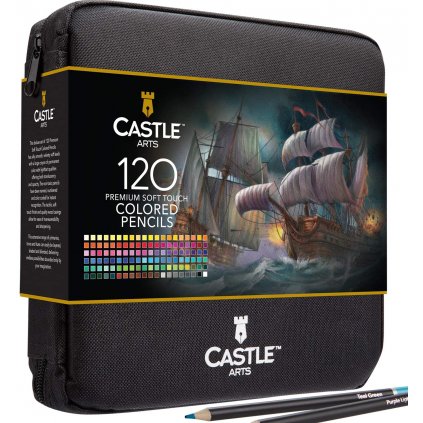 Castle art supplies, Premium colored pencils, sada pastelek v pouzdře, 120 ks