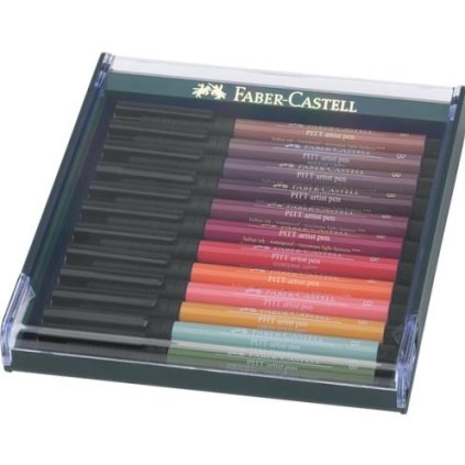 Faber-Castell, PITT artist pen, brush popisovače, podzimní odstíny, 12 ks
