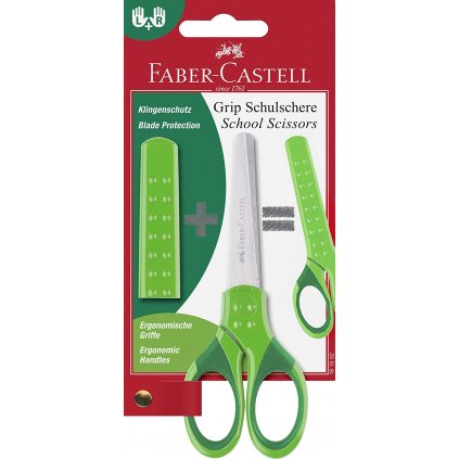 Faber-Castell, nůžky Grip, zelená, 1 ks
