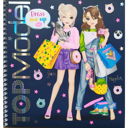 Top model, 3057465, Dress me up, June and Hayden, kreativní sešit se samolepkami