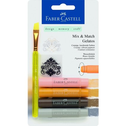 Faber-Castell, 121805,Gelatos, akvarelové křídy, 4 ks a doplňky, tělová sada