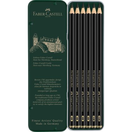 115207 Pitt Graphite Matt pencil, tin of 6 Office 70224