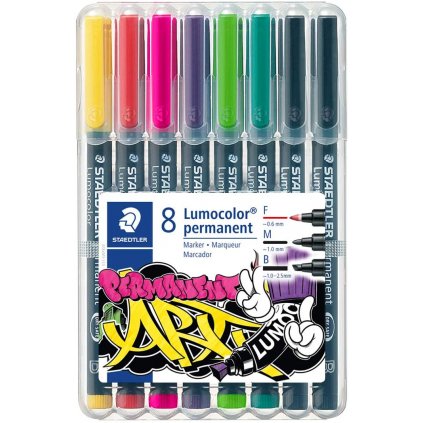 Staedtler, Lumocolor, sada permanentních popisovačů, různé šířky, 8 ks