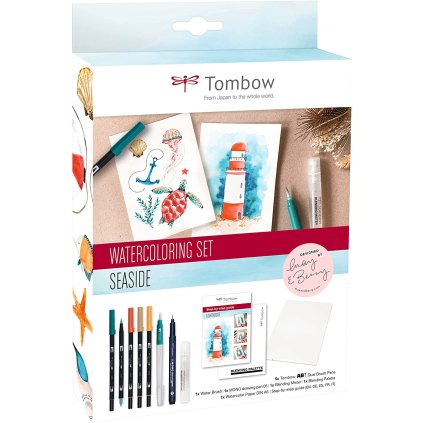 watercolour set seaside