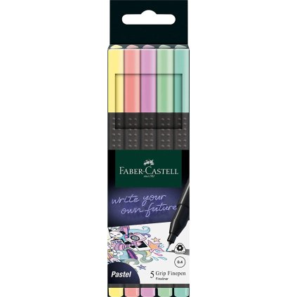 Faber-Castell, sada ergonometrických linerů, pastelové odstíny, 5 ks