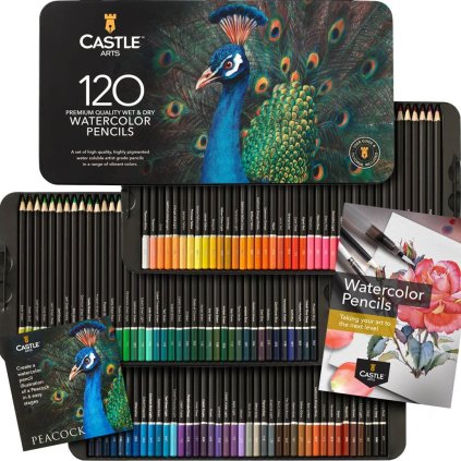 Castle art supplies, Watercolour Pencils Set, sada akvarelových pastelek, 120 ks