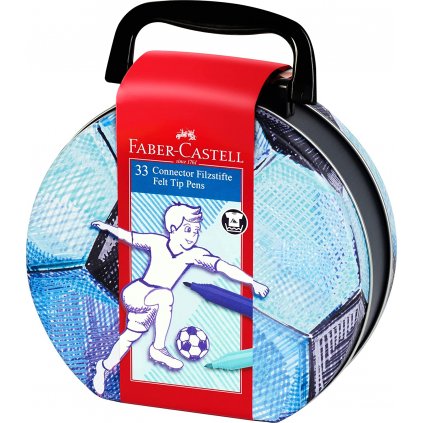 Faber-Castell, Connector, fixy fotbalový míč, 33 fixů + 10 klipů