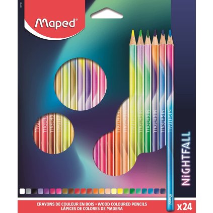 Maped, Nightfall, sada ergonometrických pastelek, 24 ks