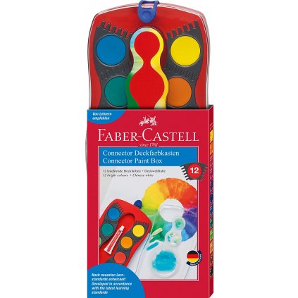 Faber-Castell, Connector, sada vyměnitelných vodových barev, červená, 12 ks