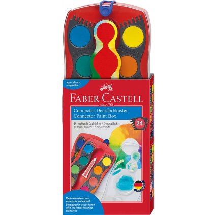 Faber-Castell, Connector, sada vyměnitelných vodových barev, červená, 24 ks