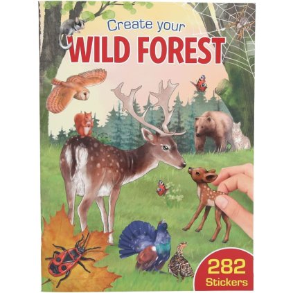 Create your, 3484166,Wild forest, kreativní sešit se samolepkami