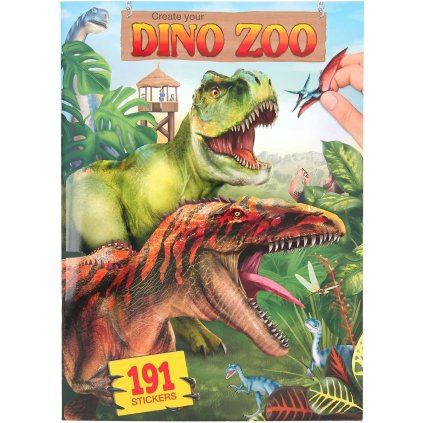 Dino World, 3472718, Dino ZOO, kreativní sešit se samolepkami