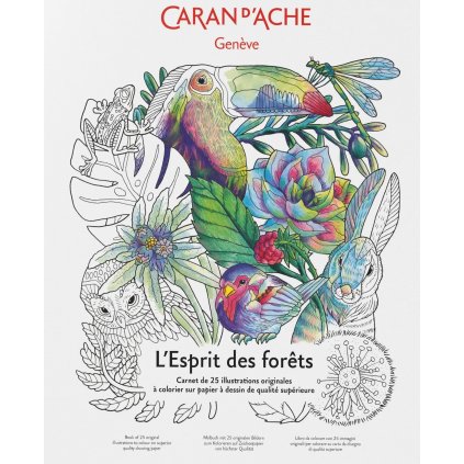 Caran d'Ache, 454.802, L'Esprit des Forêts, antistresové omalovánky, Ambre Verschaeve