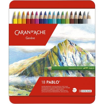 Caran d'Ache, Pablo, umělecké pastelky nejvyšší kvality, 18 ks