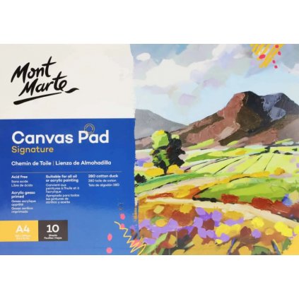 Mont Marte, Canvas Pad, bavlněné plátno ve skicáku, 280 g/m2, A4, 10 listů