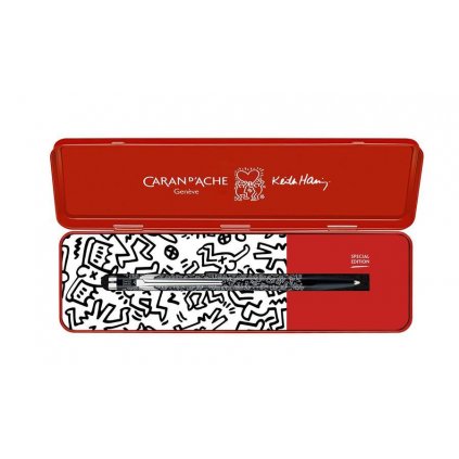 Caran d'Ache, kuličkové pero Keith Haring v kovové kazetě, černá, 1 ks
