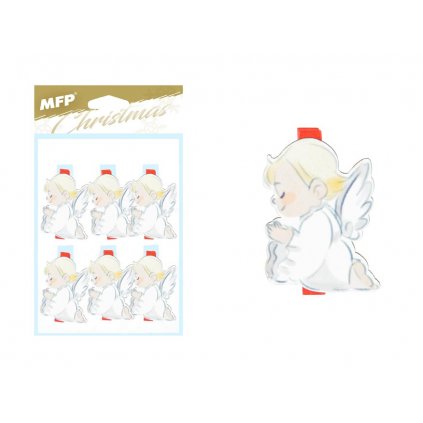 MFP, 8886100 vánoční dekorace, ozdobný kolíček, anděl, 6 ks