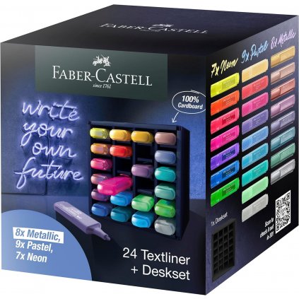 Faber-Castell, Textliner, sada zvýrazňovačů ve stolním boxu, 24 ks