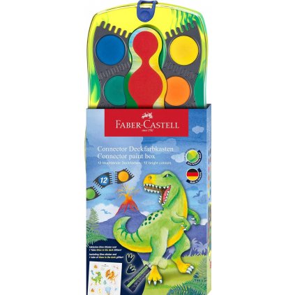 Faber-Castell, Connector, sada vyměnitelných vodových barev, limitovaná edice dinosaurus, 12 ks