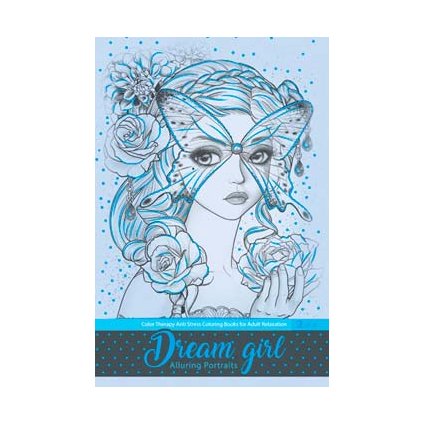 Dream girl, Zasněná modrá dívka, antistresové omalovánky, Company Fresh