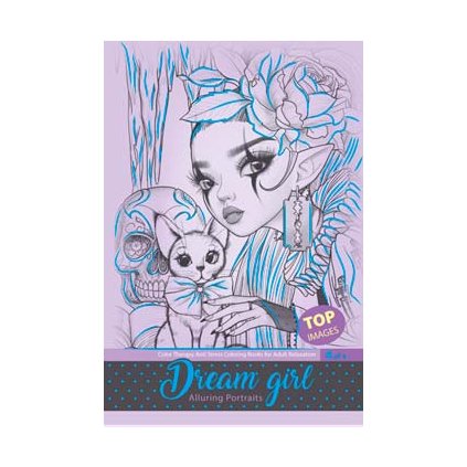 Dream girl, Zasněná fialová dívka, antistresové omalovánky, Company Fresh