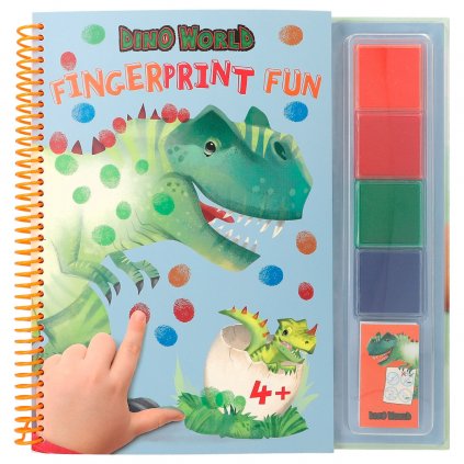 Dino World, Fingerprint fun, omalovánky s prstovými barvami, dinosauři