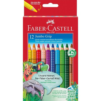 Faber-Castell, Colour Grip Jumbo, sada ergonomických akvarelových pastelek, 12 ks