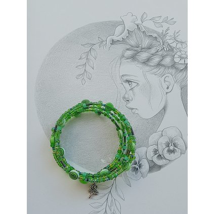 Náramek, 2021, paměťový drát, Alena, 1 ks