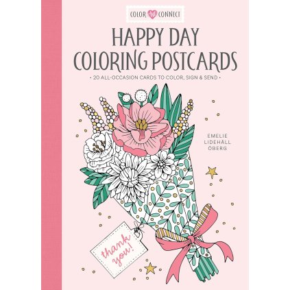 Happy Day, sada omalovánkových pohlednic, Emelie Lidehäll Öberg