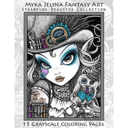 Myka Jelina, Steampunk Beauties Fairy Angel Grayscale