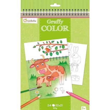 Avenue Mandarine, GY018, velký sešit s omalovánkami, Farma